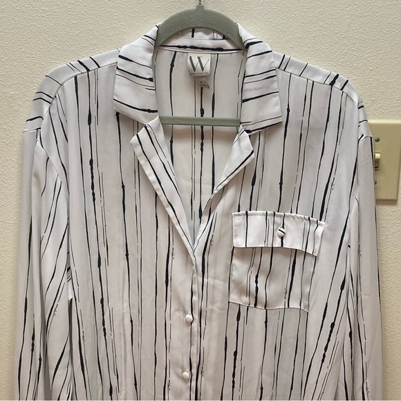 Worthington Striped Button Blouse - Picture 2 of 7